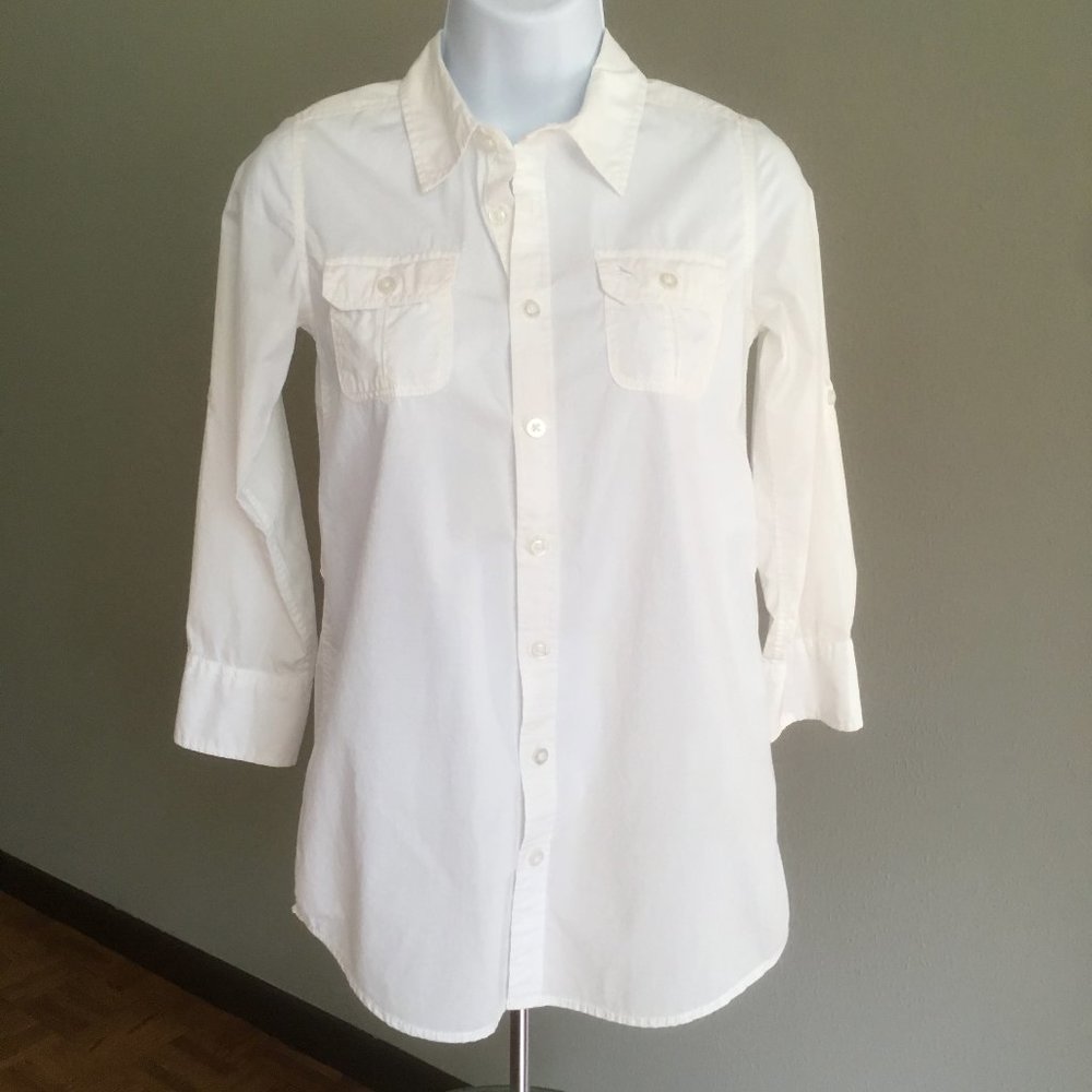 H&M 8-9Youth White Cotton Button Down Shirt.